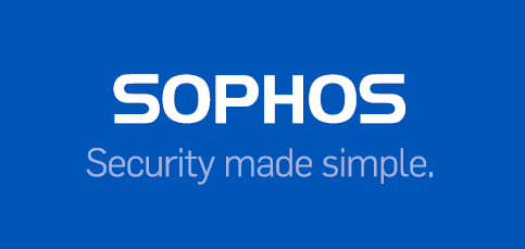 Sophos Logo auf blauem Hintergrund